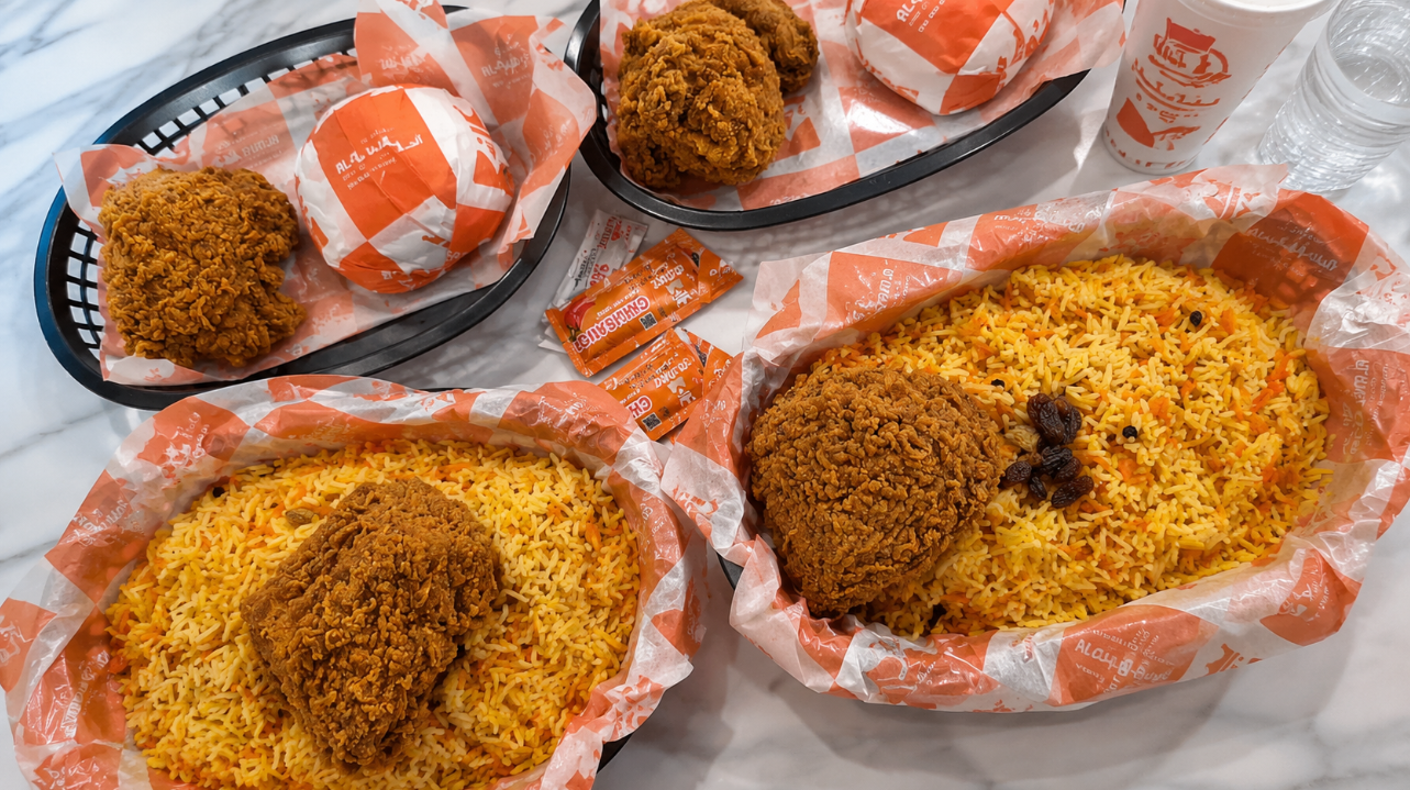 Sajian ayam goreng khas Almaz Fried Chicken