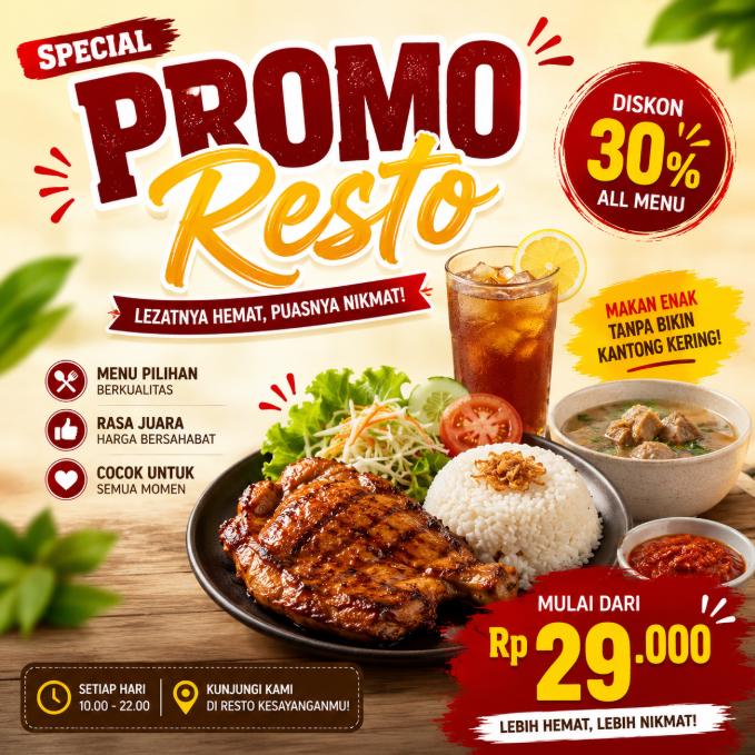 Promo resto GoFood dari restoran populer resto lokal dan merchant favorit