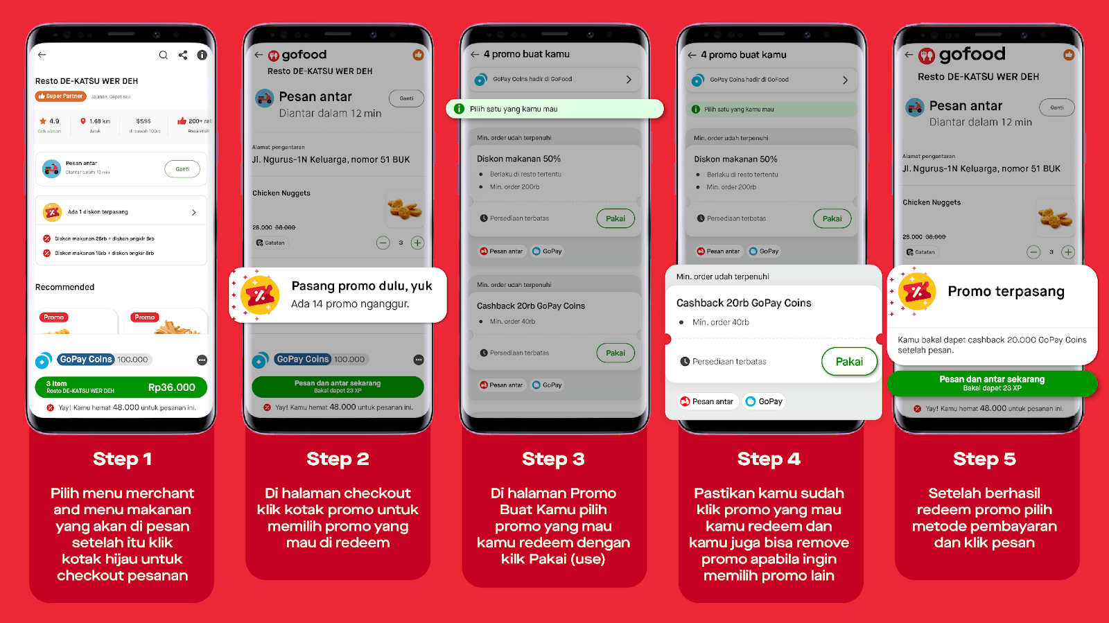 Bantuan cara membaca promo GoFood sebelum checkout