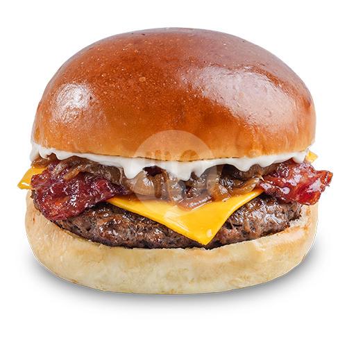 Cheeseburger GoFood dengan tambahan keju untuk fast food praktis