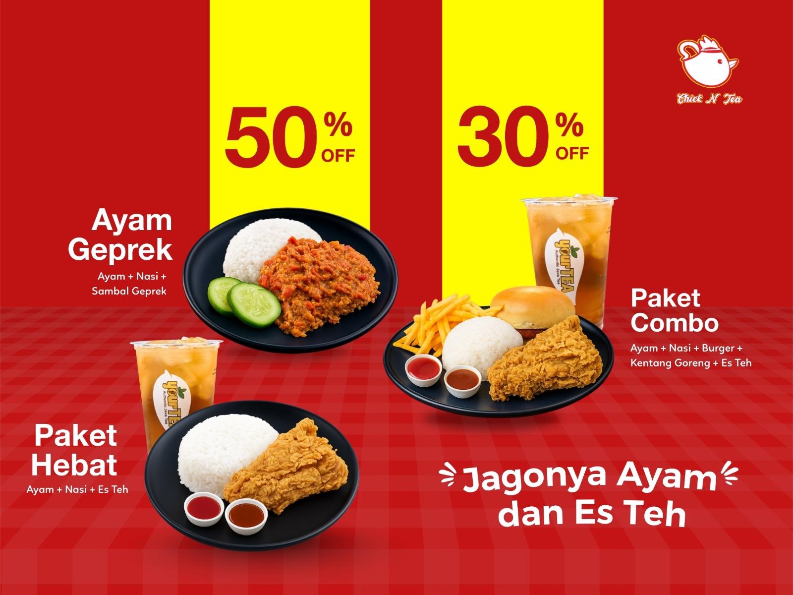 Paket combo fast food GoFood dengan makanan utama minuman dan pendamping