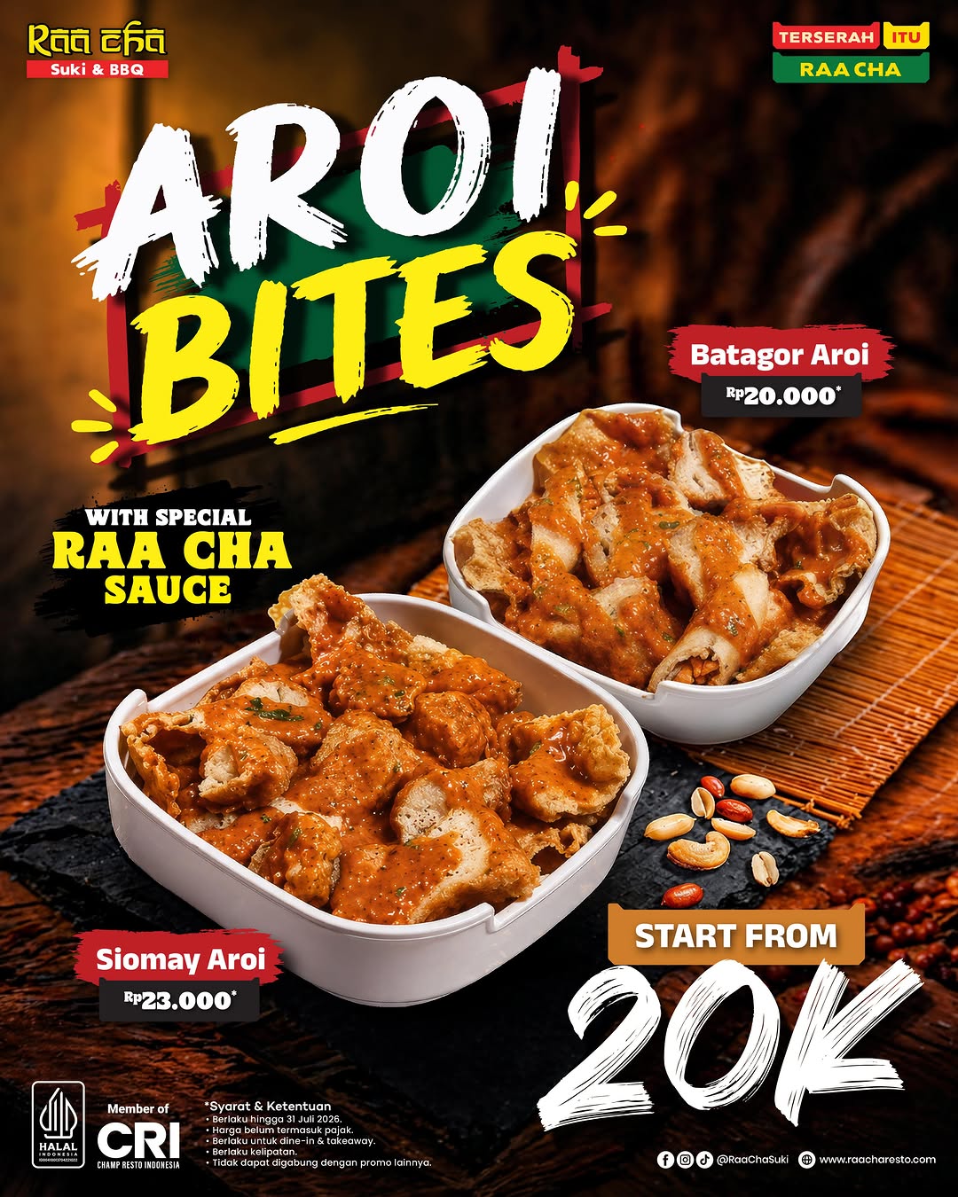 Promo Raa Cha Aroi Bites Mulai dari Rp 20.000
